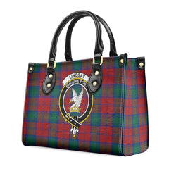 Lindsay Modern Tartan Crest Leather Handbag