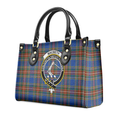 MacBeth Ancient Tartan Crest Leather Handbag