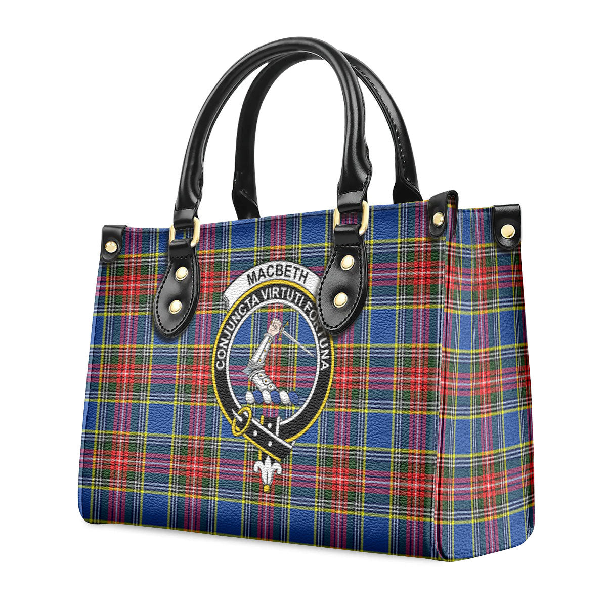 MacBeth Modern Tartan Crest Leather Handbag