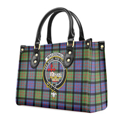 MacDonald Ancient Tartan Crest Leather Handbag