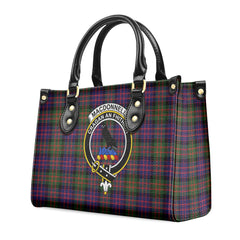 MacDonnell of Glengarry Modern Tartan Crest Leather Handbag