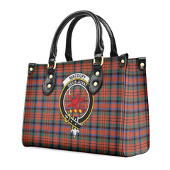 MacDuff Ancient Tartan Crest Leather Handbag