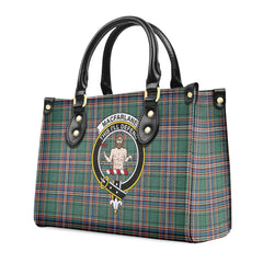 MacFarlane Hunting Ancient Tartan Crest Leather Handbag