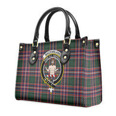 MacFarlane Hunting Modern Tartan Crest Leather Handbag