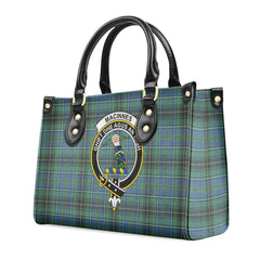 MacInnes Ancient Tartan Crest Leather Handbag