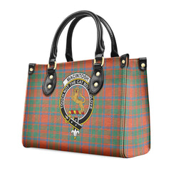 MacIntosh Ancient Tartan Crest Leather Handbag