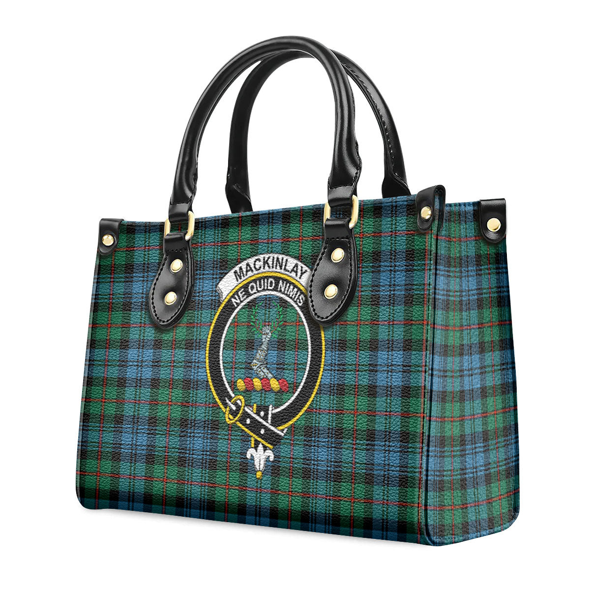 MacKinlay Ancient Tartan Crest Leather Handbag