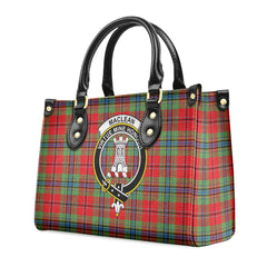 MacLean of Duart Modern Tartan Crest Leather Handbag