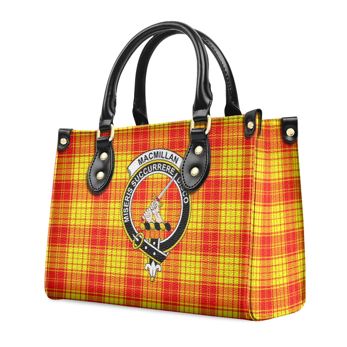 MacMillan Clan Tartan Crest Leather Handbag