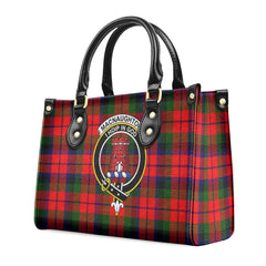 MacNaughton Modern Tartan Crest Leather Handbag