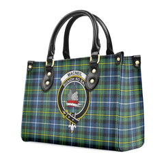 MacNeil of Barra Ancient Tartan Crest Leather Handbag