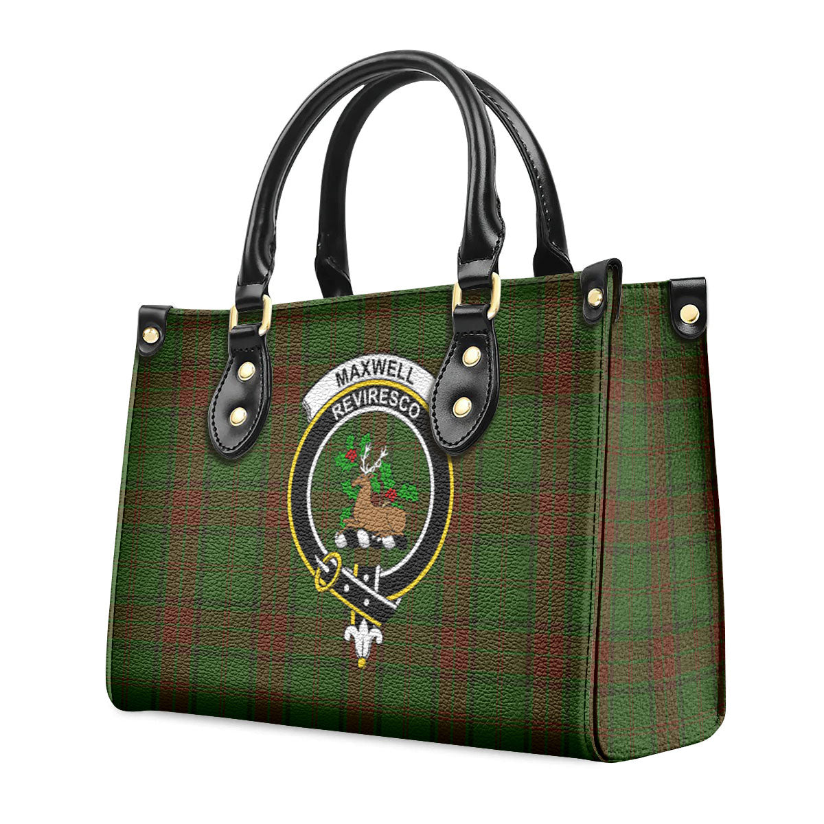 Maxwell Hunting Tartan Crest Leather Handbag