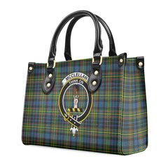 McClellan Ancient Tartan Crest Leather Handbag