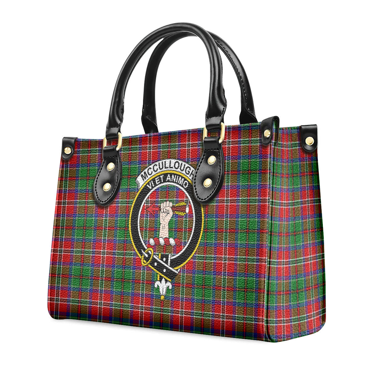 McCullough Tartan Crest Leather Handbag