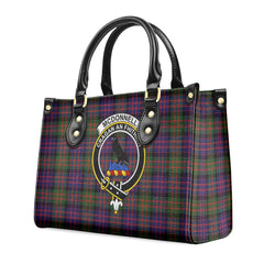 McDonnell of Glengarry Modern Tartan Crest Leather Handbag