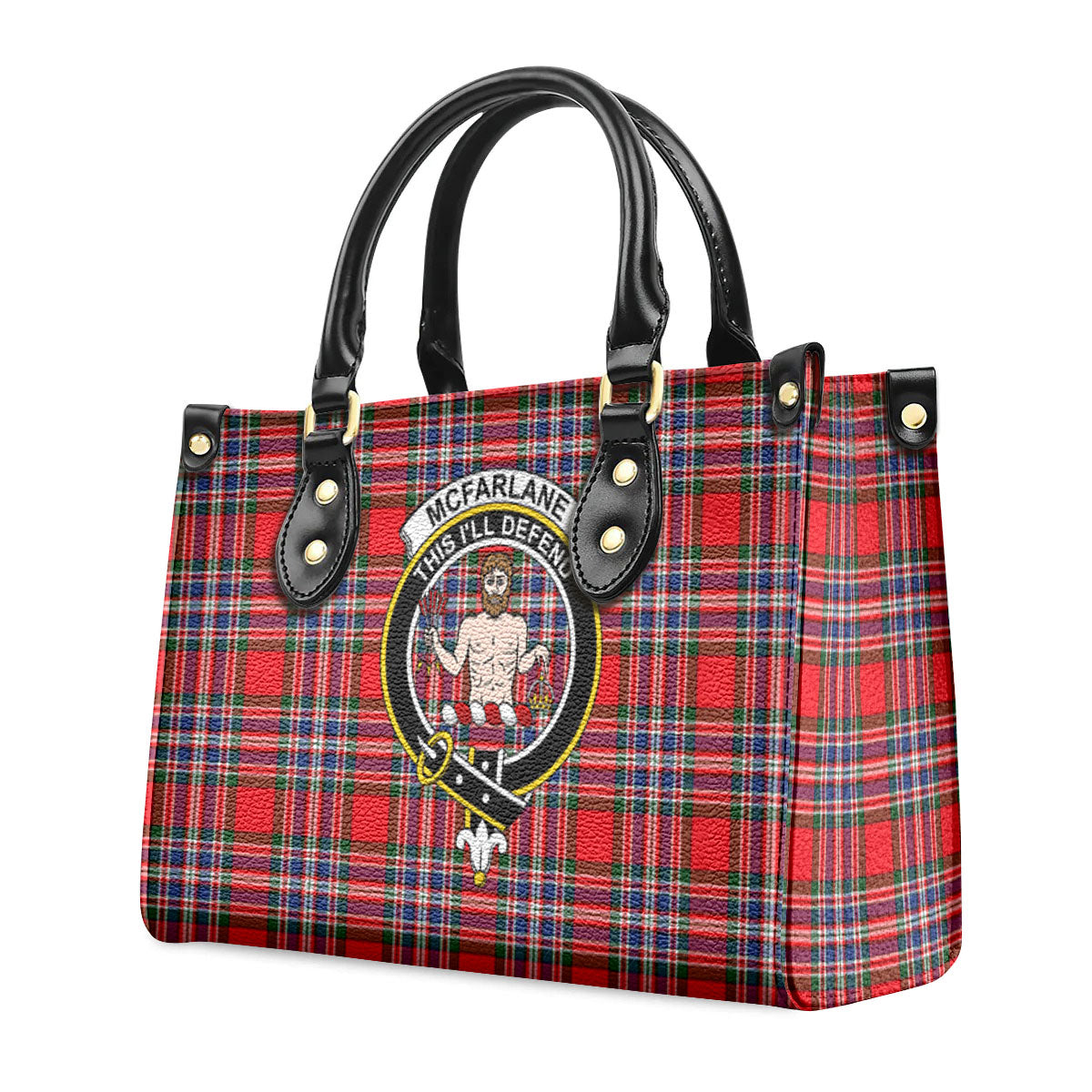 McFarlane Modern Tartan Crest Leather Handbag