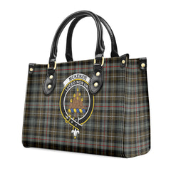 McKenzie Weathered Tartan Crest Leather Handbag