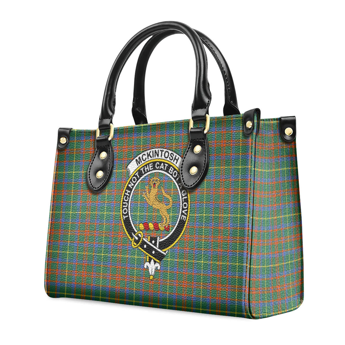 McKintosh Hunting Ancient Tartan Crest Leather Handbag