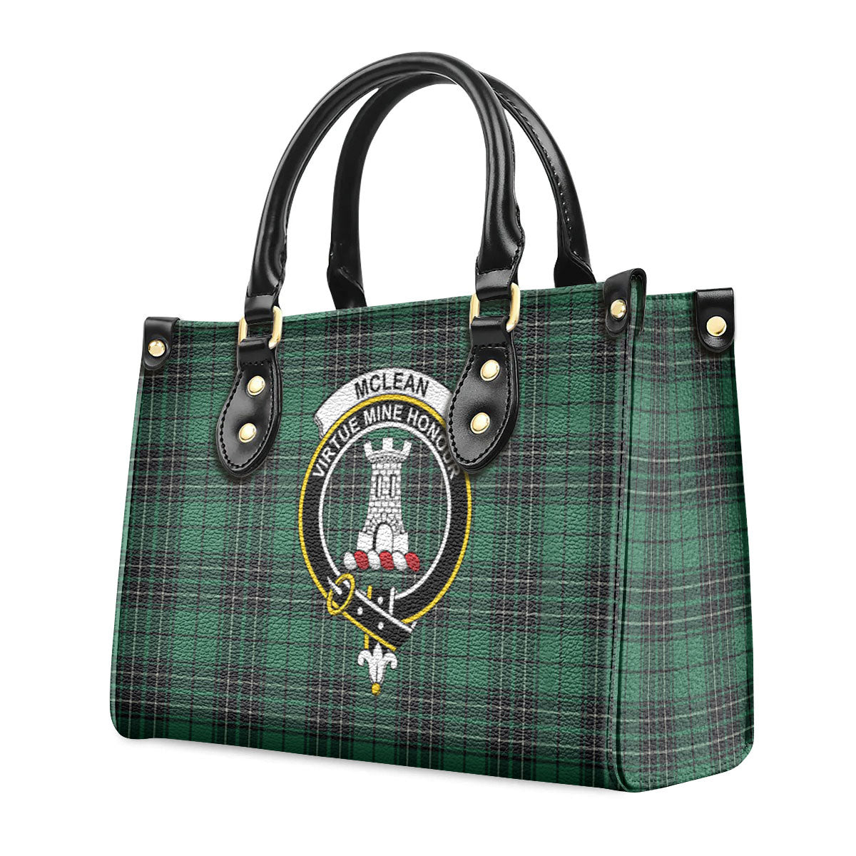 McLean Hunting Ancient Tartan Crest Leather Handbag