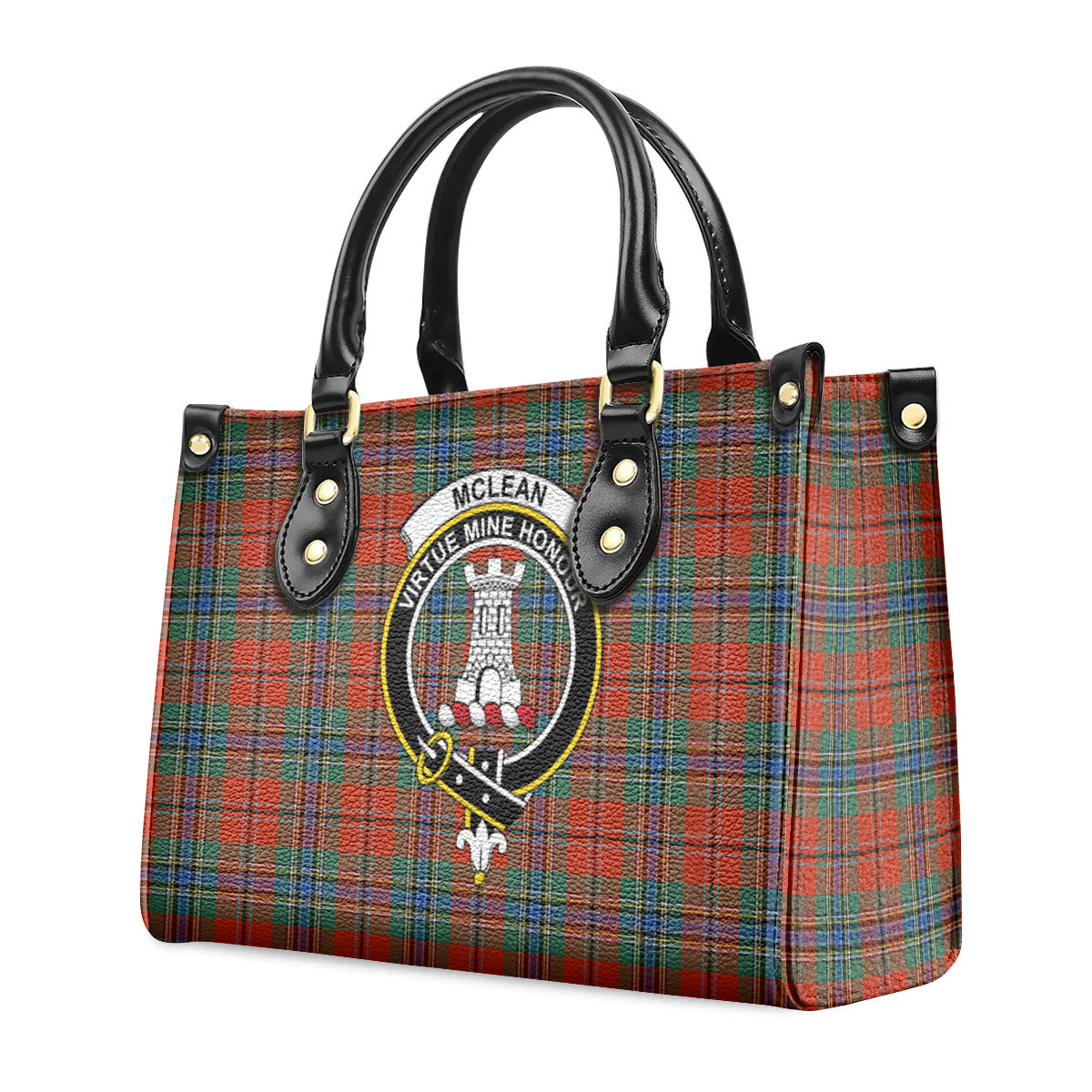 McLean of Duart Ancient Tartan Crest Leather Handbag