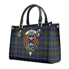 McLeod of Harris Modern Tartan Crest Leather Handbag