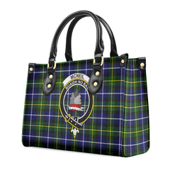 McNeil of Barra Modern Tartan Crest Leather Handbag