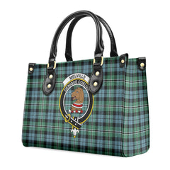 Melville Tartan Crest Leather Handbag