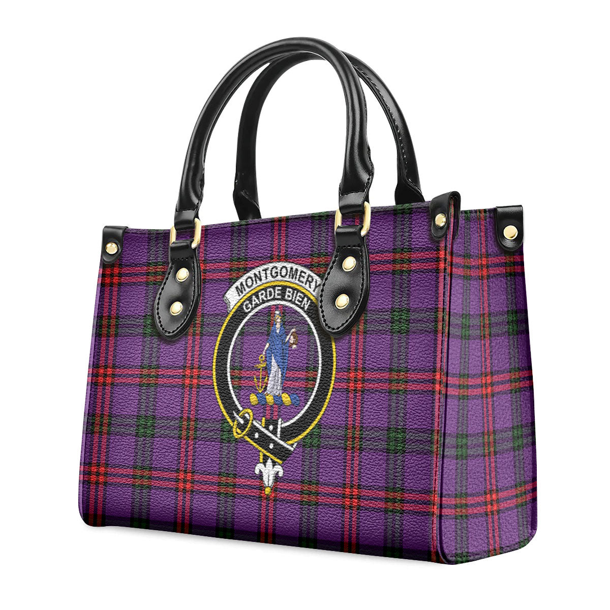 Montgomery Modern Tartan Crest Leather Handbag