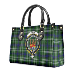 Mow Tartan Crest Leather Handbag