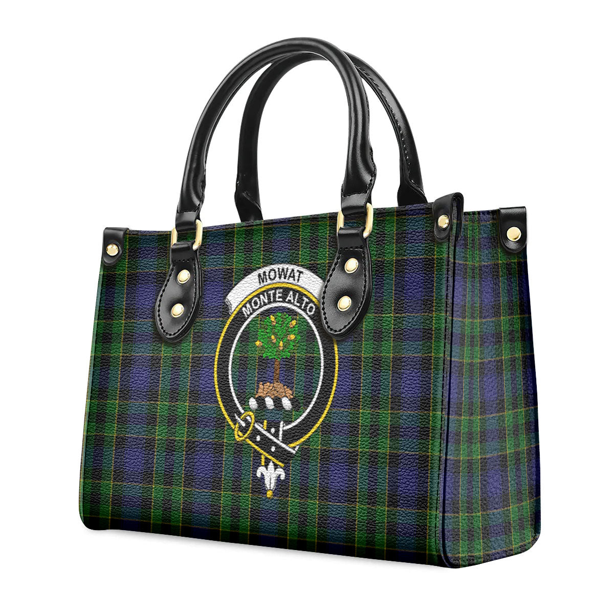 Mowat Modern Tartan Crest Leather Handbag