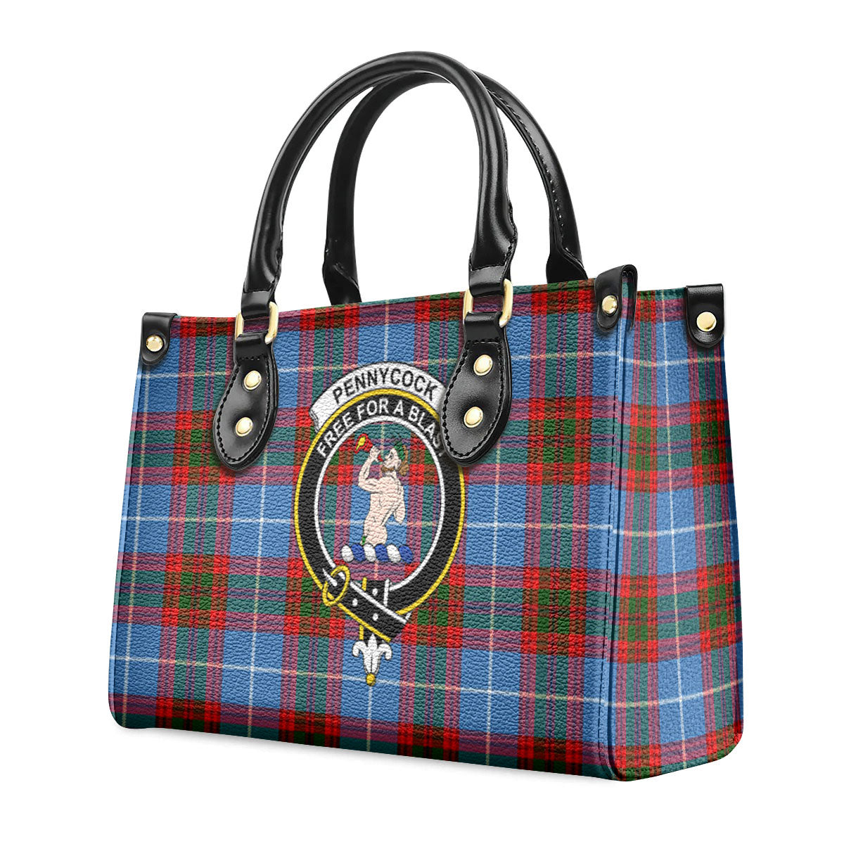 Pennycook Tartan Crest Leather Handbag