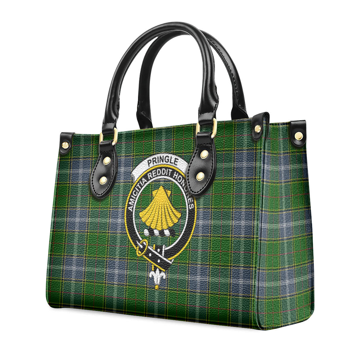 Pringle Tartan Crest Leather Handbag