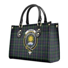 Purves Tartan Crest Leather Handbag