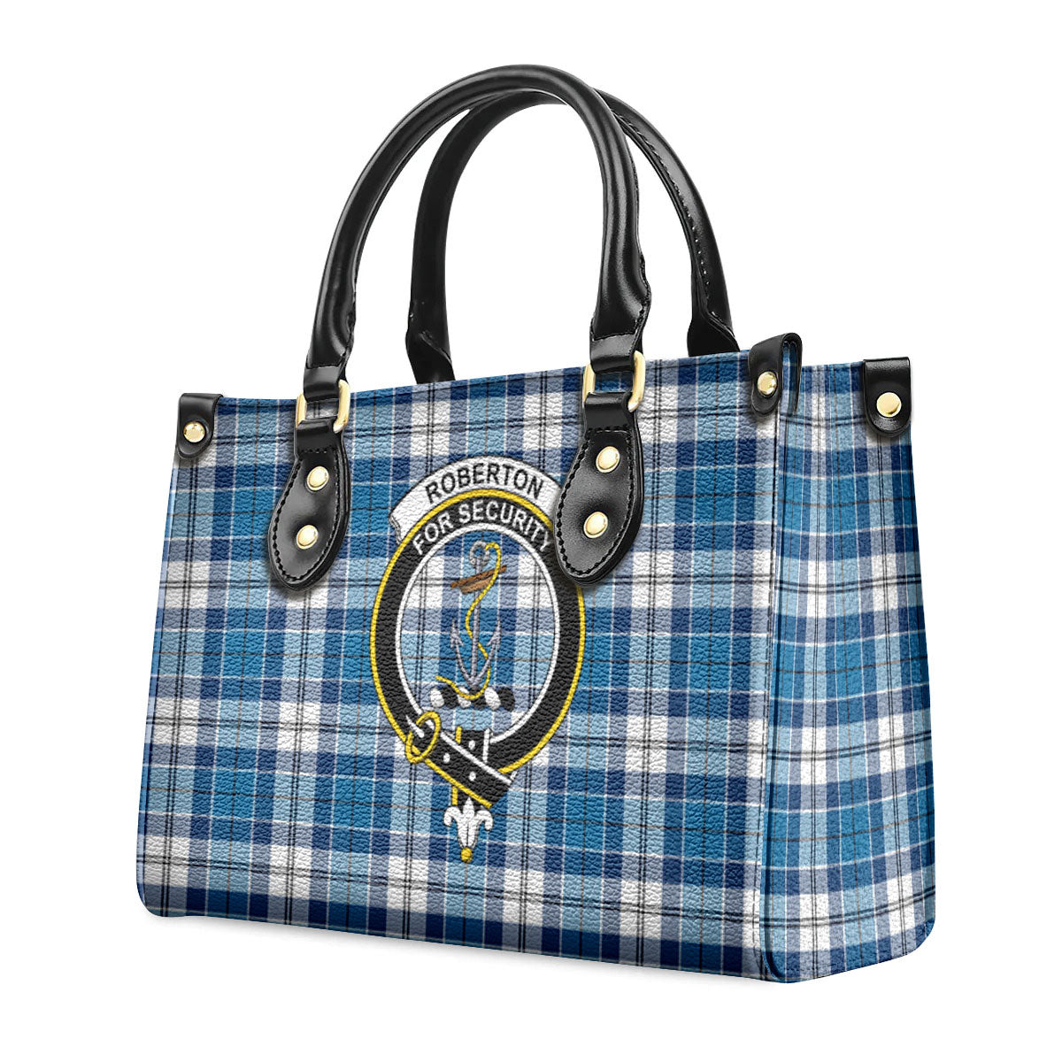 Roberton Tartan Crest Leather Handbag