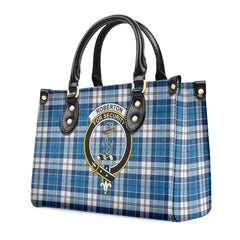 Roberton Tartan Crest Leather Handbag