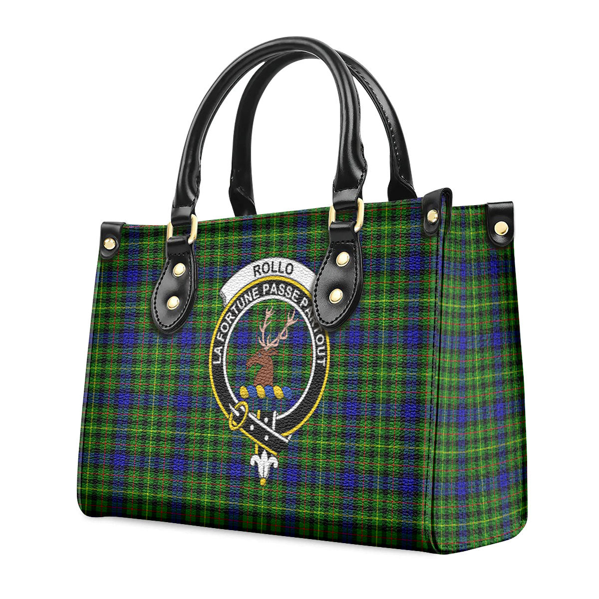 Rollo Modern Tartan Crest Leather Handbag