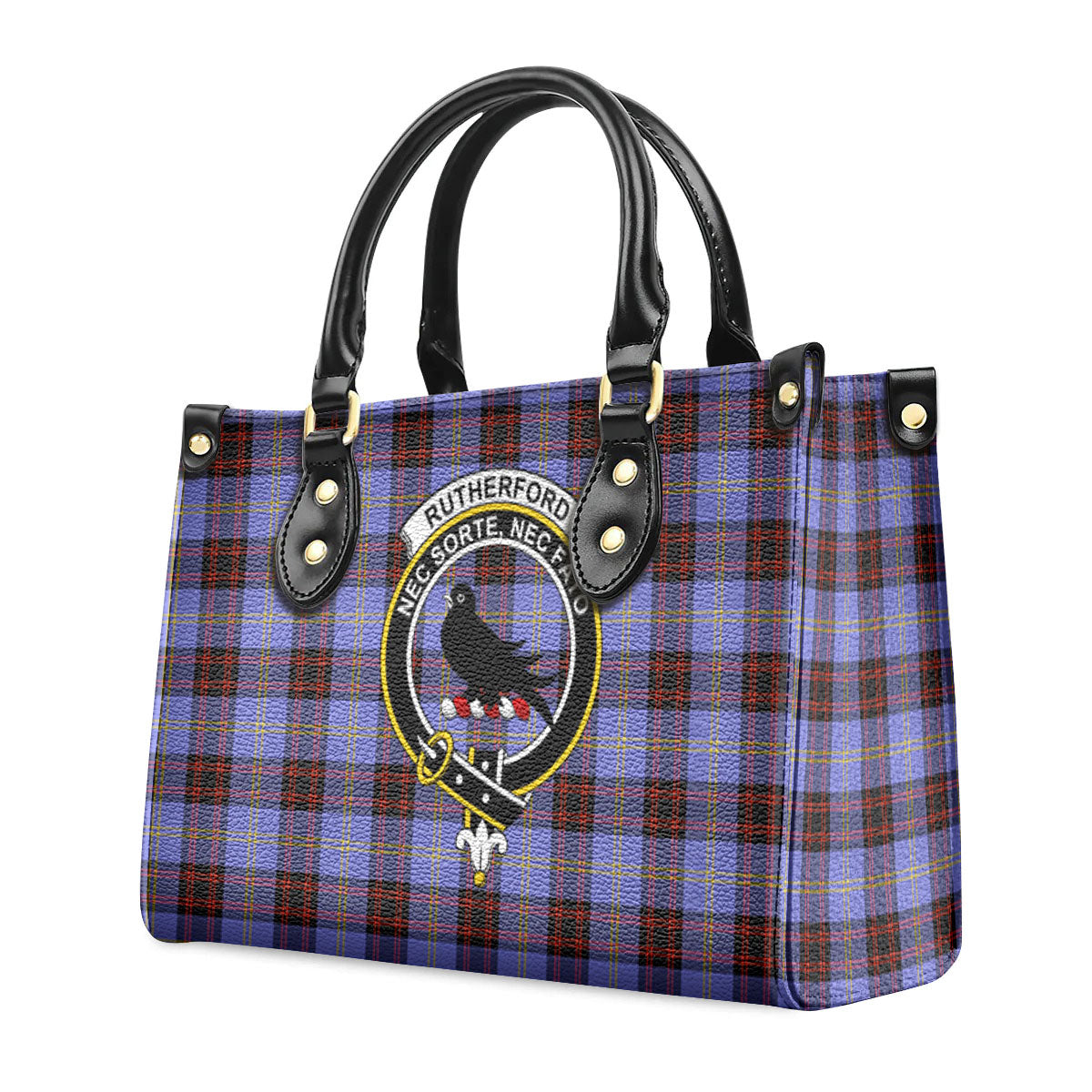 Rutherford Tartan Crest Leather Handbag