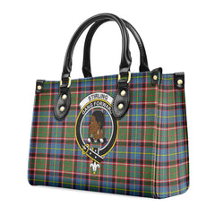 Stirling (of Keir) Tartan Crest Leather Handbag