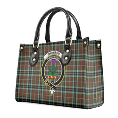 Thomson Hunting Modern Tartan Crest Leather Handbag