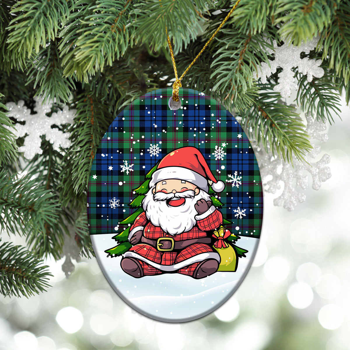 Baird Ancient Tartan Christmas Ceramic Ornament - Scottish Santa Style