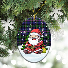 Baird Modern Tartan Christmas Ceramic Ornament - Scottish Santa Style