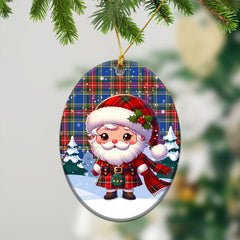 Beaton Modern Tartan Christmas Ceramic Ornament - Santa Claus In Kilt Style