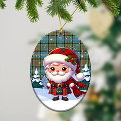 Brisbane Tartan Christmas Ceramic Ornament - Santa Claus In Kilt Style