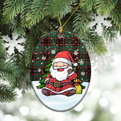 Buchan Ancient Tartan Christmas Ceramic Ornament - Scottish Santa Style