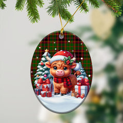 Buchan Modern Tartan Christmas Ceramic Ornament - Highland Cow Winter Style