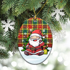 Buchanan Old Sett Tartan Christmas Ceramic Ornament - Scottish Santa Style