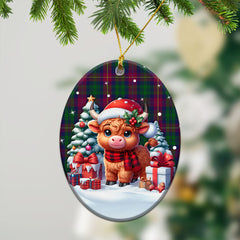 Cairns Tartan Christmas Ceramic Ornament - Highland Cow Winter Style