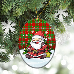 Callander Tartan Christmas Ceramic Ornament - Scottish Santa Style