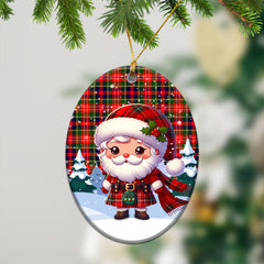 Christie Tartan Christmas Ceramic Ornament - Santa Claus In Kilt Style