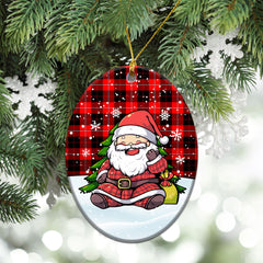 Cunningham Modern Tartan Christmas Ceramic Ornament - Scottish Santa Style